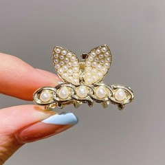 2Pcs Pearl Bangs Hair Clips, Flat + Bunny Ears, 2 Styles for Women
