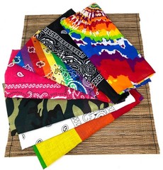 Red Paisley Bandana Headband 100% Cotton 21×21 Unisex Head Wrap Scarf Face Cover