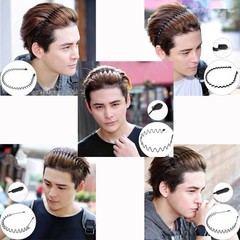 Unisex 6Pcs Fashion Metal Blk Wavy Hair Hoop Hairband Sport Headwear Accessories