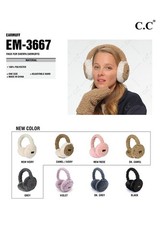 C.C Exclusive Warm Solid Color Faux Fur Sherpa Soft Fleece Headband Earmuffs
