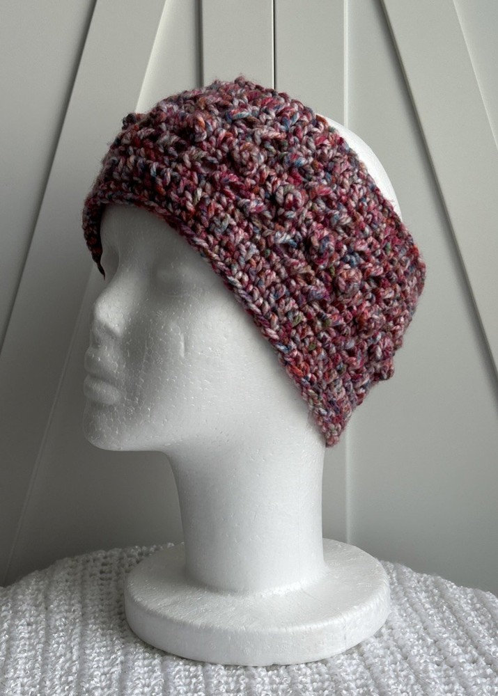 Crochet Headband One Size Ear Warmer Multicolored Fall Winter Handmade