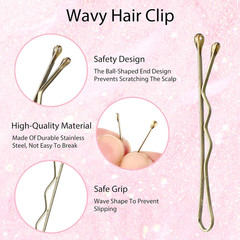 Curved Mini Bobby Pins Set, 150 Count with Storage Box for All Hair Styles