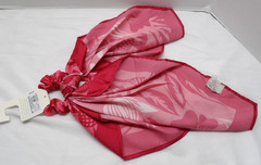 A New Day Twister and Scarf Set Red Pink Floral Satin NEW