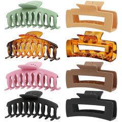 Claw Clip Hair Clip 8 Pack 4.3 Inch Rectangular Hair Clips for Women Girls Large