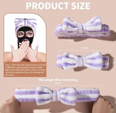 Teenitor Spa Makeup Headband, Bow HeadBands, Microfiber, 6-Pack