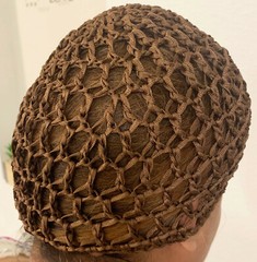 DOMINICAN TUBI (DOOBIE) HAIR WRAP CAP GORRO TUBI DOMINICANO BROWN/BLACK