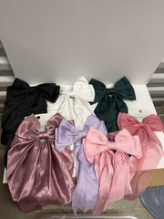 Lot of 7 Large Hair Bow Clips Oversized Fashion Hair Accessories