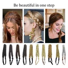 Natural Hair Band Plaited Headband Braided & Elastic Band Hair Extensions
