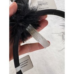 Claire’s Black Devil Horns Headband Faux Leather Feather Trim Costume Accessory