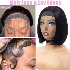 Wig Band Elastic Adjustable Lace Frontal Melt Edge Grip Non Slip 2 Pcs Set New