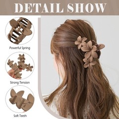 6 Pcs Large Flower Claw Clips for Women – Hawaiian Plumeria Hair Accessories,