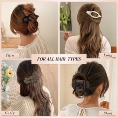 Obeoby 10 Pcs Flat Hair 1 Count (Pack of 10), Coffee, brown, black, white