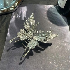 Large Hollow Butterfly Metal Hair Claws Black Silvery Fashion Shark Clips Women