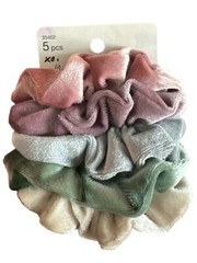 MORGAN Simianer xo SCUNCI Set of 5 Scrunchies Soft Velour Pastel Colors