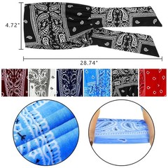 6 Pieces Wide Headbands for Women, Adjustable Bandana Paisley Patterns