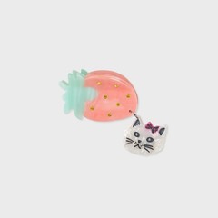 SOCKS APPEAL Hair Clip Flower Strawberry Cat Pink Nathalie Lete Collaboration