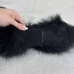 New Finland Fox Fur Headbands: Black & Grey Speckled Made in Canada Bnfts Chrty