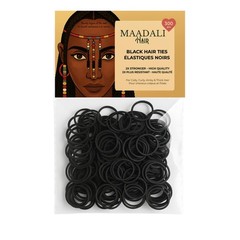 300x Small Black Natural Rubber Bands Strong Durable Thick Curly Afro Hair Ties