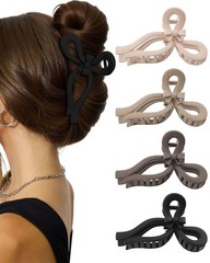 4 PCS Bow 1 Count (Pack of 4), 5″ – Dark Apricot + Khaki + Coffee + Black
