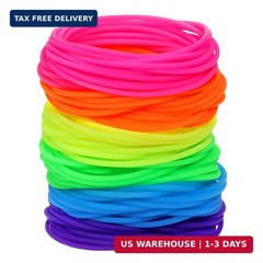 Penta Angel Silicone Jelly Hair Tie Bracelet 30Pcs Adult Size Retro Solid Neon 8