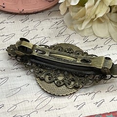 Large Cameo Hair Clip Barrette Wedding Birthday Gift Purple Cat Kitten Lover New