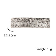 Dreamtimes Hair Clip Large Hand Crafted Metal 1 Count (Pack of 1), SILVER