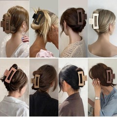 12 PCS 4.1 Inch Large Hair Claw Clips Thick Jumbo Square Jaw Bulk Accessory