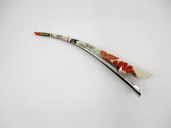 Girls Kimono Fabric Hair Clip, Long Upcycled 130mm Metal Hair Accessory