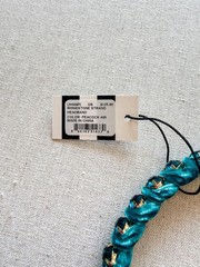 Lele Sadoughi Peacock Velvet Rhinestone Strand Headband NWT