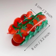Tomato Shape Hair Claw Clip Dopamine Fruit Non-Slip Red
