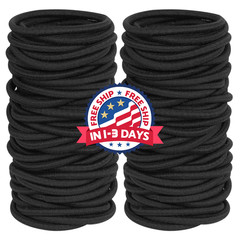 120 Pieces Black Hair Ties for Thick and Curly Hair Ponytail Holders Hair Elasti