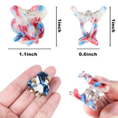 Mini Hair Clips and Hair Claws for Women & Girls – Acrylic Jaw Clamps in Flower