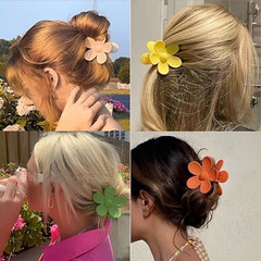 6pc Hair Clips Claw Clamp Women Flower Shaped Sweet Barrettes Hair Accessorie