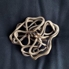 Colette Malouf Wire Flower Hair Clip Corsage Unusual Design Approx 8cm x 9cm