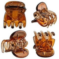 BokWin 24 Pcs Mini Hair Clips,0.6 Inch Claw 1 Count (Pack of 24) Brown