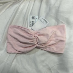 Lululemon Ribbed Nulu Twist Front Headband Pink Logo Women’s Casual Fabric