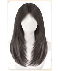 6″x6.3″Front Lace Women Black/Brown Highlight Synthetic Hair Topper Clip in 16″