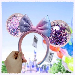 Disney` Park Shanghai Confetti Pink Headband Minnie Ears for Kids Adult