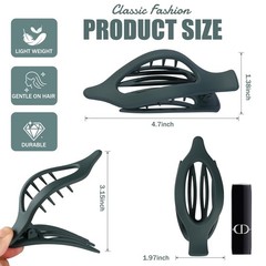 Flat Hair Clips for Women – 6 PCS French Claw 1 Count (Pack of 6), Basic