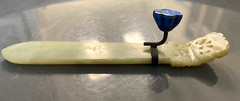 Antique Chinese Hetian Jade Hair Adornment Hair Stick Blue Lotus Flower 4.75″