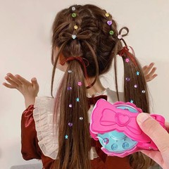 Girls Hair Bedazzler Styling Tool Diamond Sticker Gems Stamper Jewel DIY Toy AE