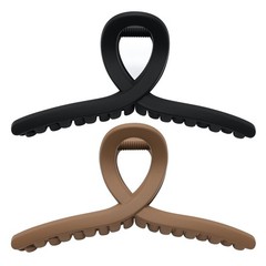 Extra Large Claw Clips for Thick Hair and 1 Count (Pack of 2), Black & Brown