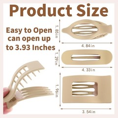 12 Pack Flat Hair Clips for Women Matte Claw Clips Thick & Thin Hair