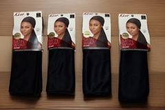 KISS Soft Satin Wrap Hair Scarf Black 60″ EXTRA LONG Head Wrap. Lot of 4