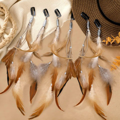 12 Pcs Clip in Hair Feathers Extensions for Women Colored Boho Feather Hair Clip
