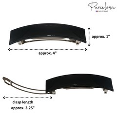 Parcelona French Rectangular Bar Large Celluloid Acetate Hair Barrette for Women