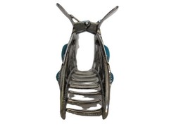Large shiny heart silver turquoise blue design metal native tribal hair claw