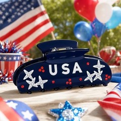 USA Hair Clip for Women Sturdy Patriotic Independence Day Hair Claws HC23393A
