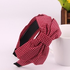 Womens Vintage Wide Hair Hoop Big Bowknot Striped Plaid Polka Dot Headband Solid