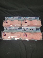 4 pack Pink Makeup Headband Soft Plush by myBEAUTYSPOT *Distressed Packaging*